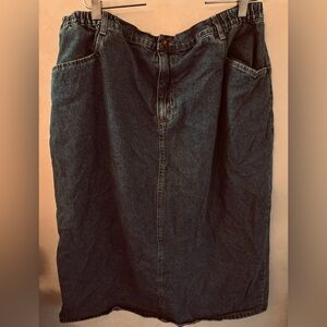 Denim & Co Denim Slit Back Jean Skirt, 28W